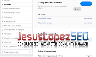 configuración de mensajes fab